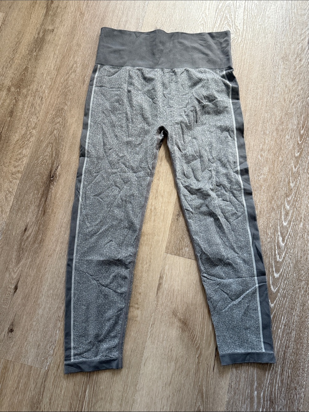 Zella Gray Seamless Active Leggings with Side Stripe